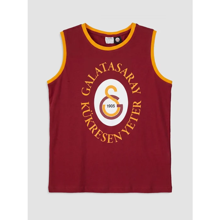 LCW Kids Kırmızı Galatasaray Baskılı Erkek Çocuk Şortlu Pijama Takımı