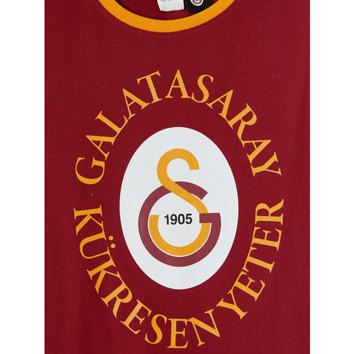 LCW Kids Kırmızı Galatasaray Baskılı Erkek Çocuk Şortlu Pijama Takımı