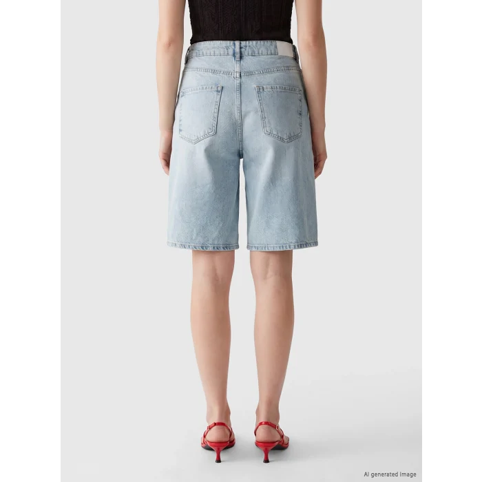 XSIDE Mavi Bermuda Fit Kadın Jean Şortolon