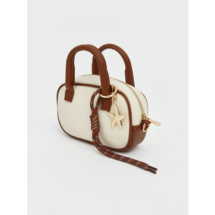 LCW ACCESSORIES Ekru Kanvas Kadın Omuz Çantası