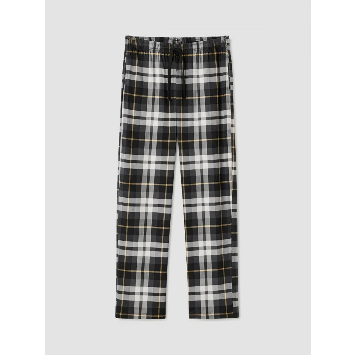LC WAIKIKI Gri Regular Fit Ekose Erkek Pijama Takım