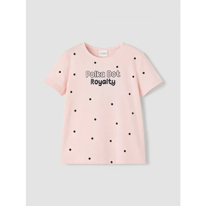 LCW Kids Pembe Kız Çocuk Puantiyeli Şortlu Pijama Takımı