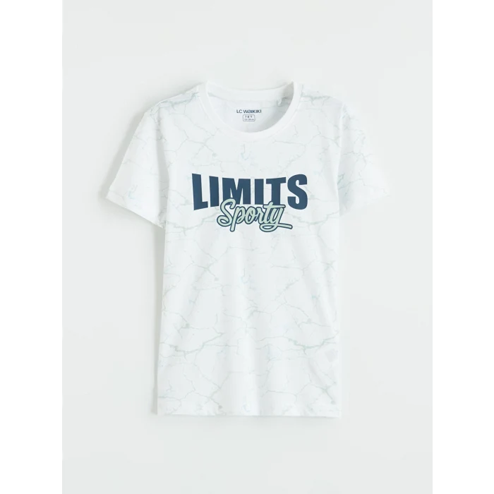 LCW Kids Beyaz Bisiklet Yaka Erkek Çocuk Baskılı Pijama Takımı