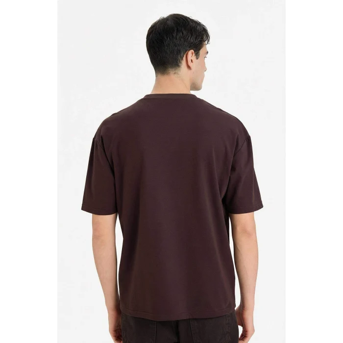 Defacto X3926AZBN192 Kahve Pamuklu Nefes Alabilen Oversize Tişört