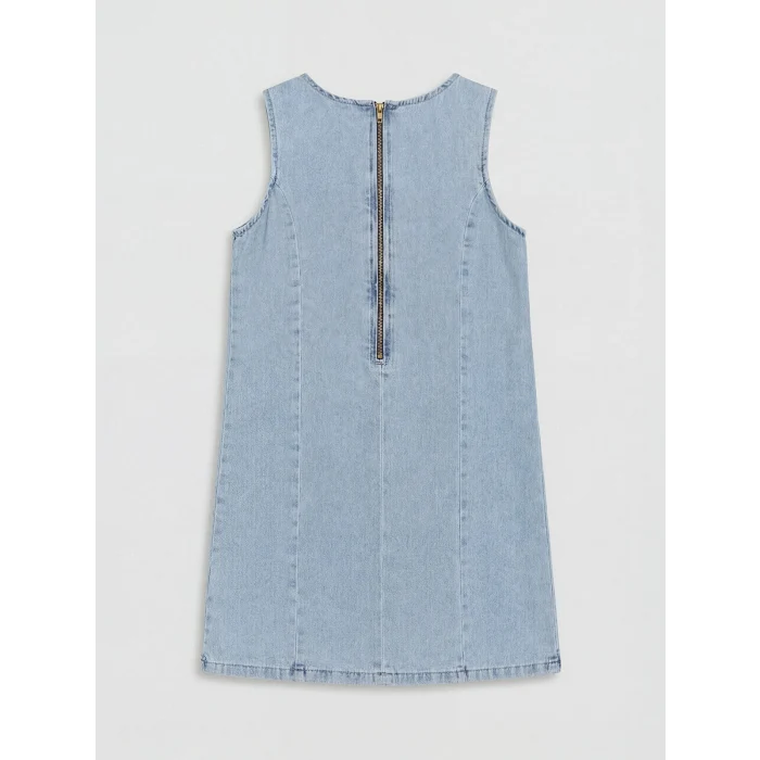 LCW Kids Mavi Taşlı Kız Çocuk Jean Elbise