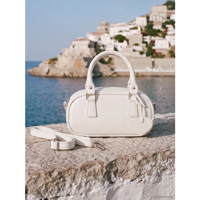 LCW ACCESSORIES Beyaz Deri Görünümlü Kız Çocuk Omuz Çantası