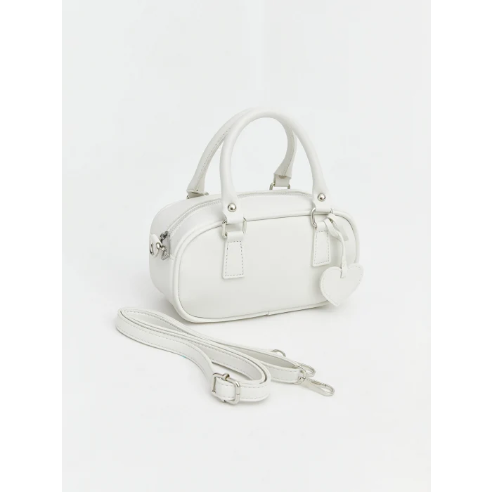 LCW ACCESSORIES Beyaz Deri Görünümlü Kız Çocuk Omuz Çantası