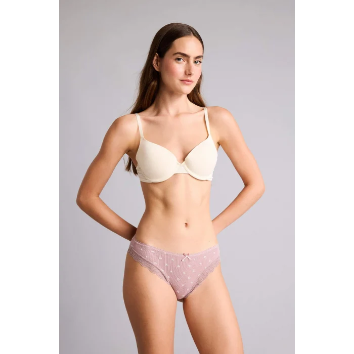 Defacto H0919AXBR134 Bordo Dantel Detaylı Ribana 3lü Külot Seti