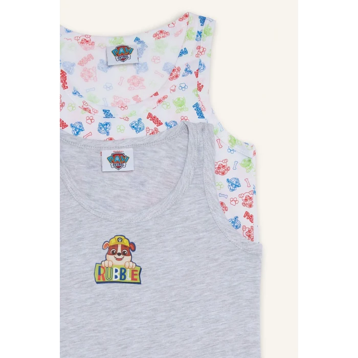 Defacto C2900A8GR93 Gri Paw Patrol Lisanslı Desenli 2li Gri Melanj Atlet Erkek Çocuk