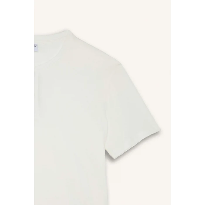 Defacto H8680AXWT34 Beyaz %100 Pamuk New Regular Fıt 2li Şortlu Pijama Takımı
