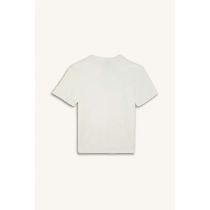 Defacto H8680AXWT34 Beyaz %100 Pamuk New Regular Fıt 2li Şortlu Pijama Takımı
