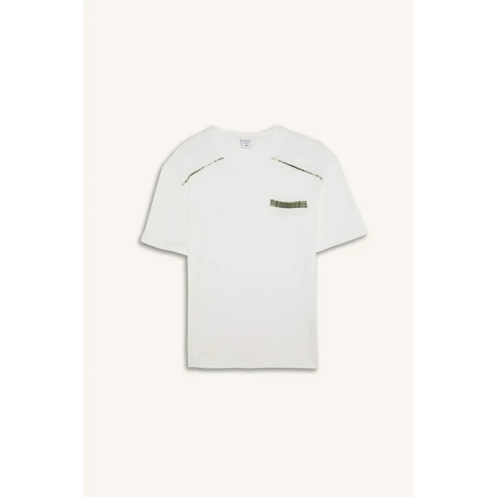 Defacto H8717AXWT34 Beyaz %100 Pamuk New Regular Fıt Kısa Kollu 2li Pijama Takımı