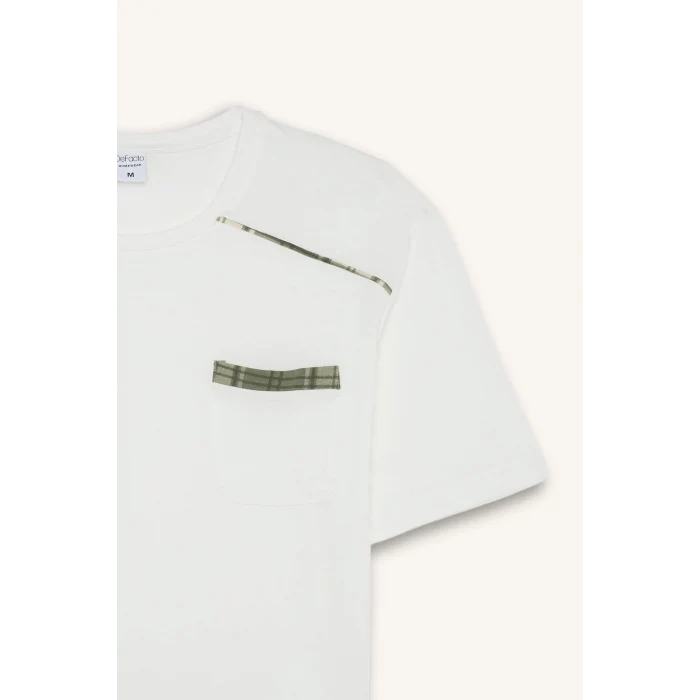 Defacto H8717AXWT34 Beyaz %100 Pamuk New Regular Fıt Kısa Kollu 2li Pijama Takımı
