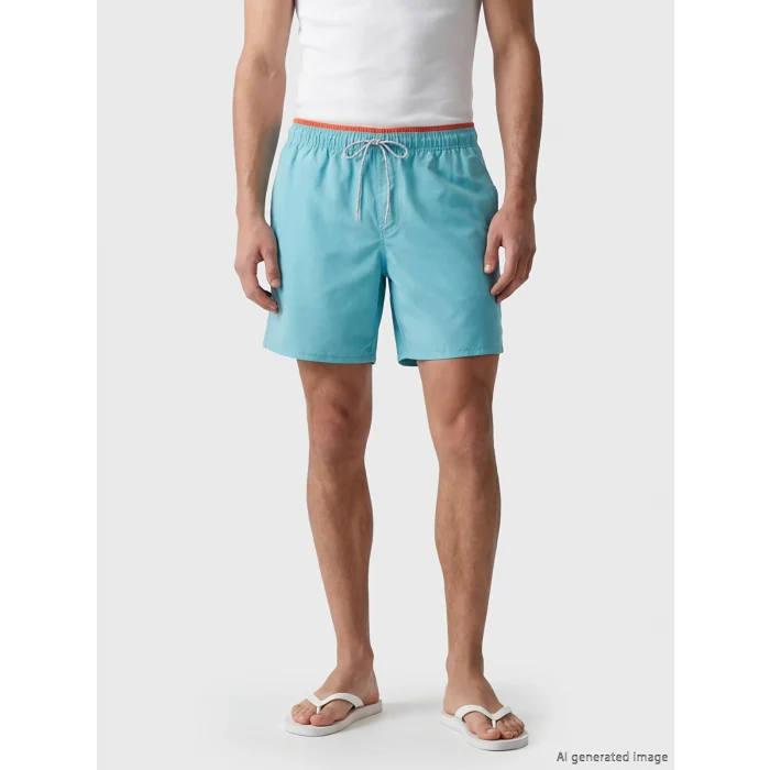 LCW SWIMWEAR Mavi Diz Hizası Boy Erkek Deniz Şortu