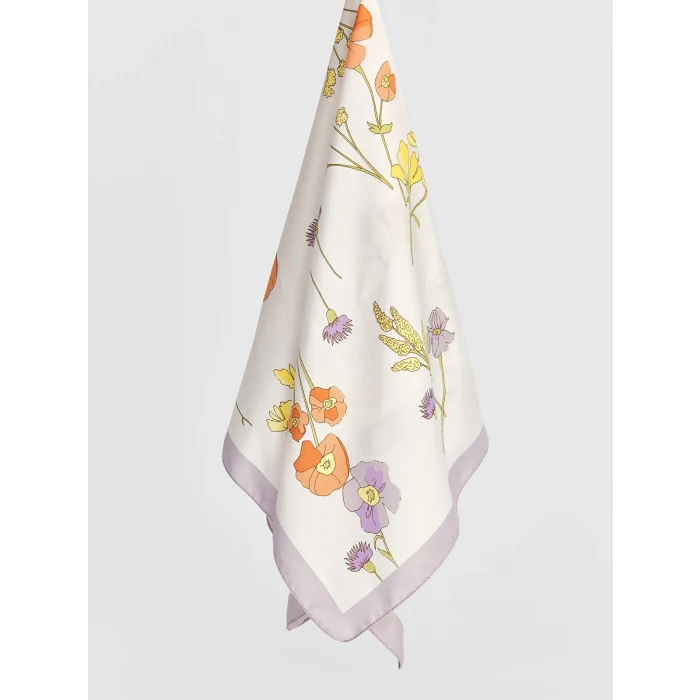 LCW ACCESSORIES Lila Çiçek Desenli Kadın Bandana