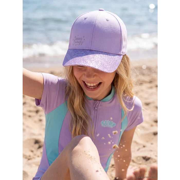 LCW ACCESSORIES Lila Yazı Nakışlı Kız Çocuk Kep Şapka