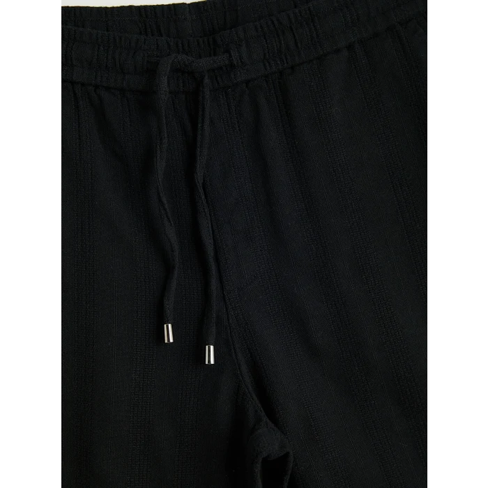 LCW Vision Siyah Regular Fit Keten Görünümlü Erkek Pantolon