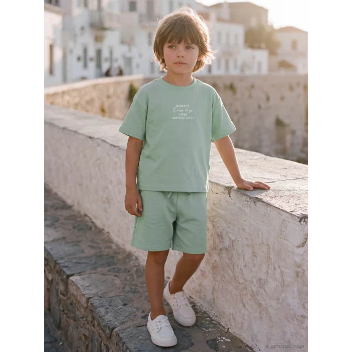 LCW Kids Yeşil Baskılı Erkek Çocuk Takım