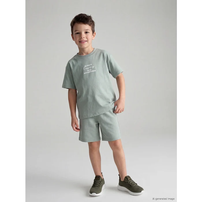 LCW Kids Yeşil Baskılı Erkek Çocuk Takım
