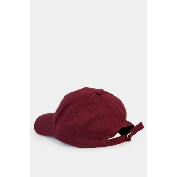 Defacto D9480AXBR456 Bordo Kadın Etiket Baskılı Dokuma Cap Şapka
