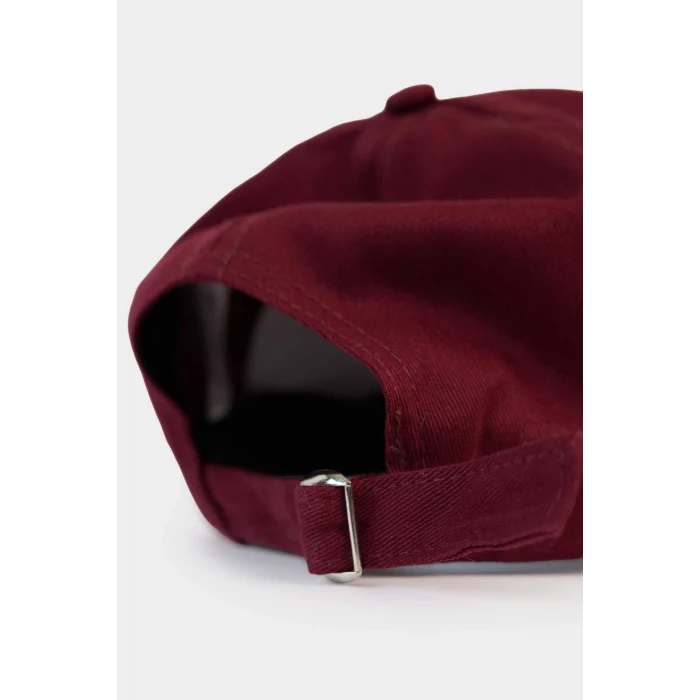 Defacto D9480AXBR456 Bordo Kadın Etiket Baskılı Dokuma Cap Şapka