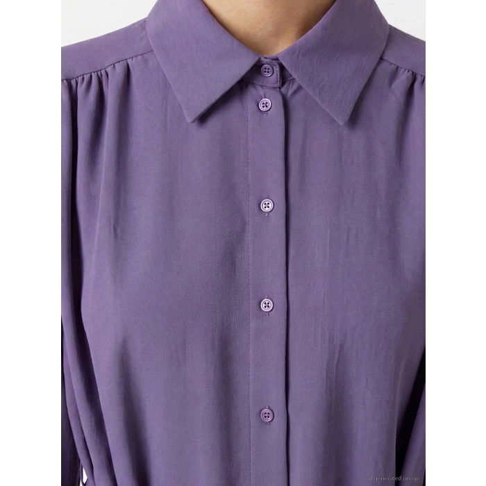 LCW Modest Lila Oversize Kadın Gömlek Tunik
