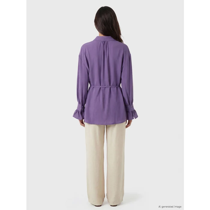 LCW Modest Lila Oversize Kadın Gömlek Tunik