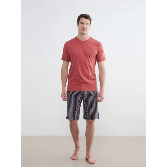 LC WAIKIKI Lacivert Standart Kalıp Erkek Şortlu Pijama Takımı