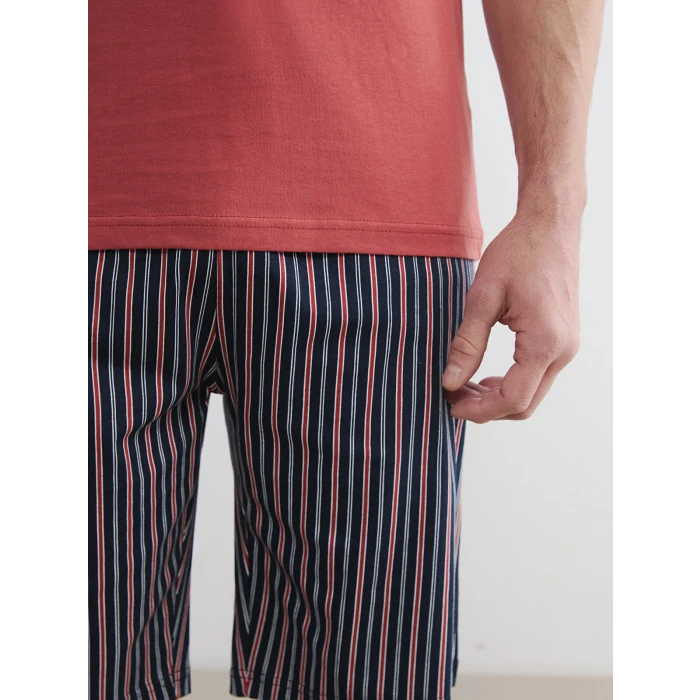 LC WAIKIKI Lacivert Standart Kalıp Erkek Şortlu Pijama Takımı