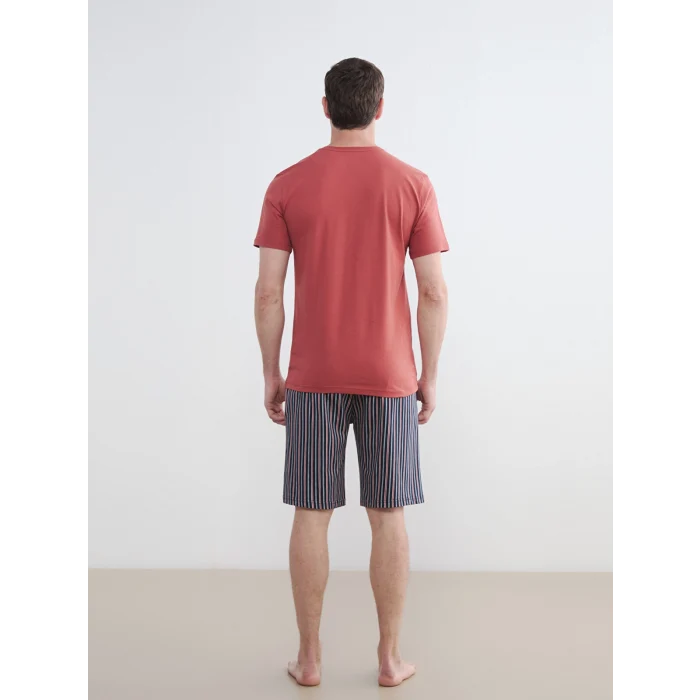 LC WAIKIKI Lacivert Standart Kalıp Erkek Şortlu Pijama Takımı