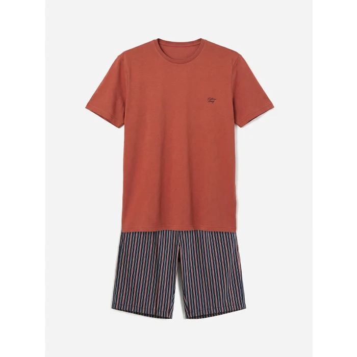 LC WAIKIKI Lacivert Standart Kalıp Erkek Şortlu Pijama Takımı