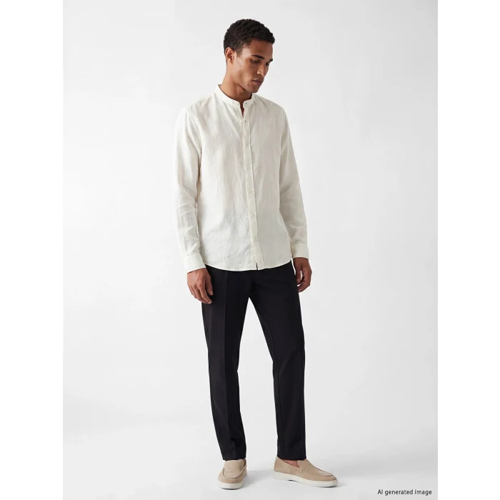 LCW Vision Ekru Regular Fit Hakim Yaka Erkek Gömlek
