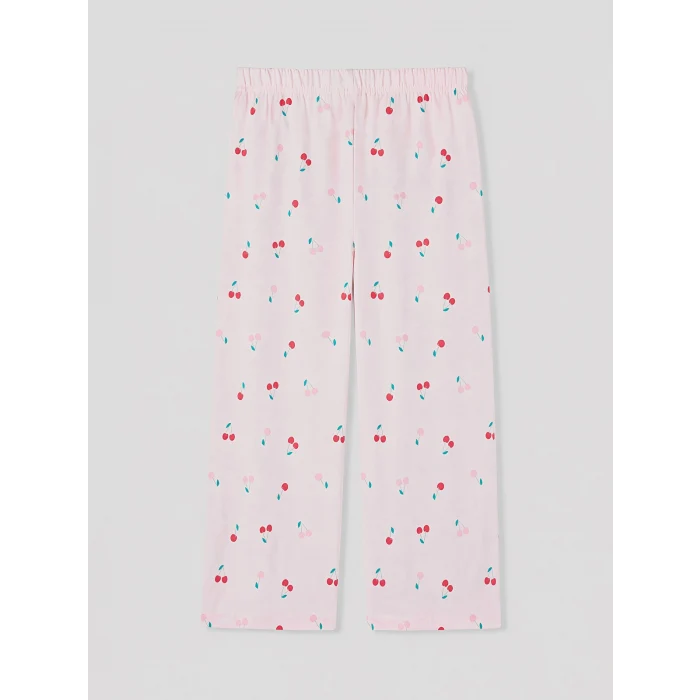 LCW Young Pembe Kiraz Baskılı Kadın Pijama Takım
