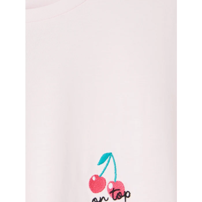 LCW Young Pembe Kiraz Baskılı Kadın Pijama Takım