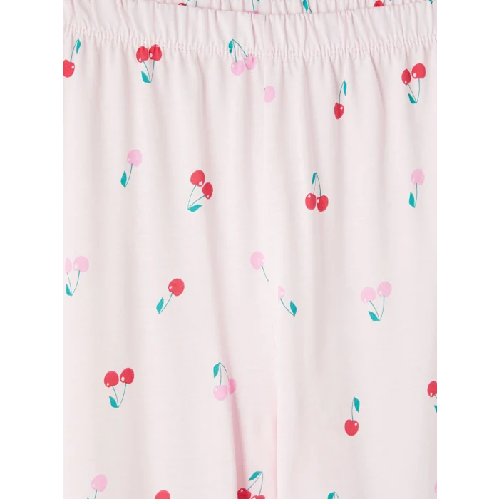 LCW Young Pembe Kiraz Baskılı Kadın Pijama Takım