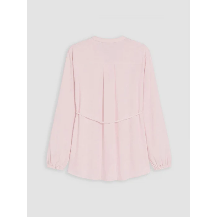LCW Modest Pembe Pileli Kuşaklı Oversize Kadın Gömlek Tunik