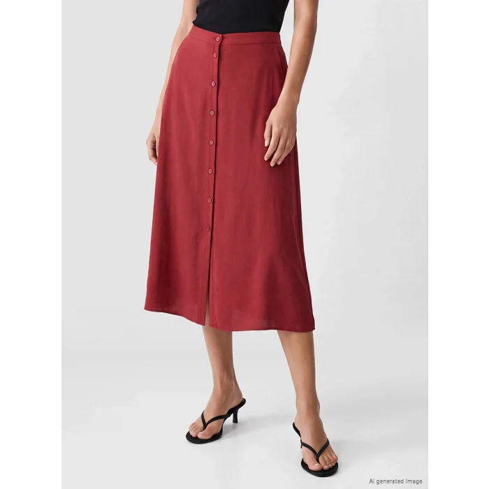 LCWAIKIKI Classic Bordo Beli Lastikli A Kesim Etek