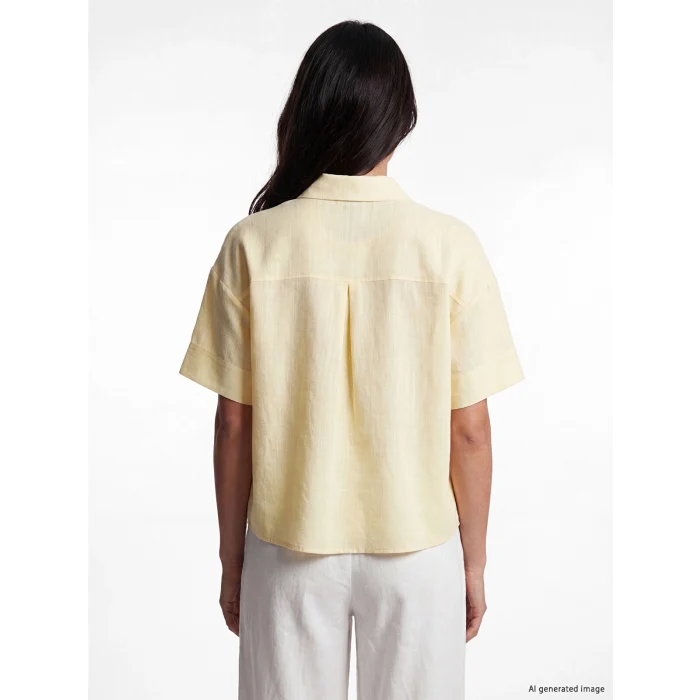 LCW Vision Sarı Oversize Poplin Kadın Gömlek