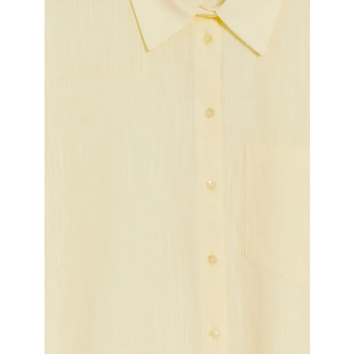 LCW Vision Sarı Oversize Poplin Kadın Gömlek