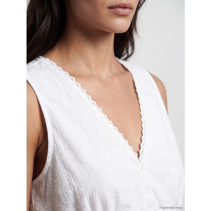 LCW Vision Ekru V Yaka Dantel Detaylı Peplum Bluz