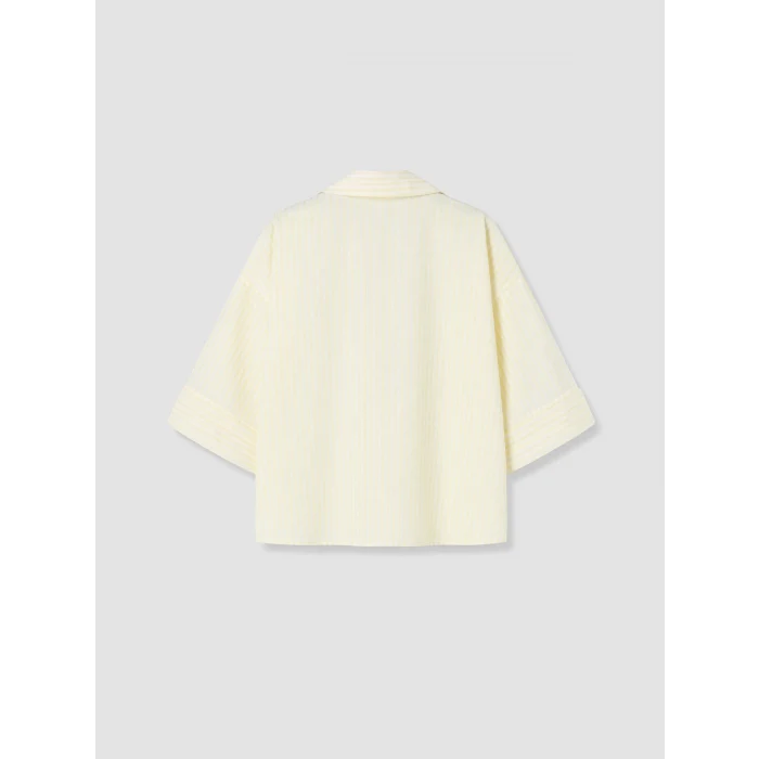 LCW Vision Sarı Çizgili Oversize Kadın Gömlek