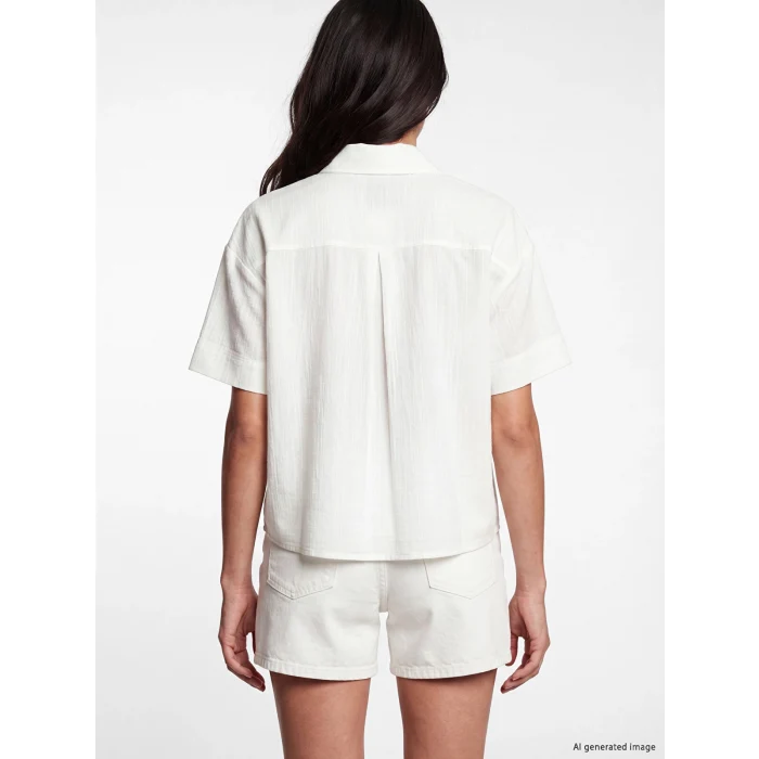 LCW Vision Beyaz Oversize Poplin Kadın Gömlek