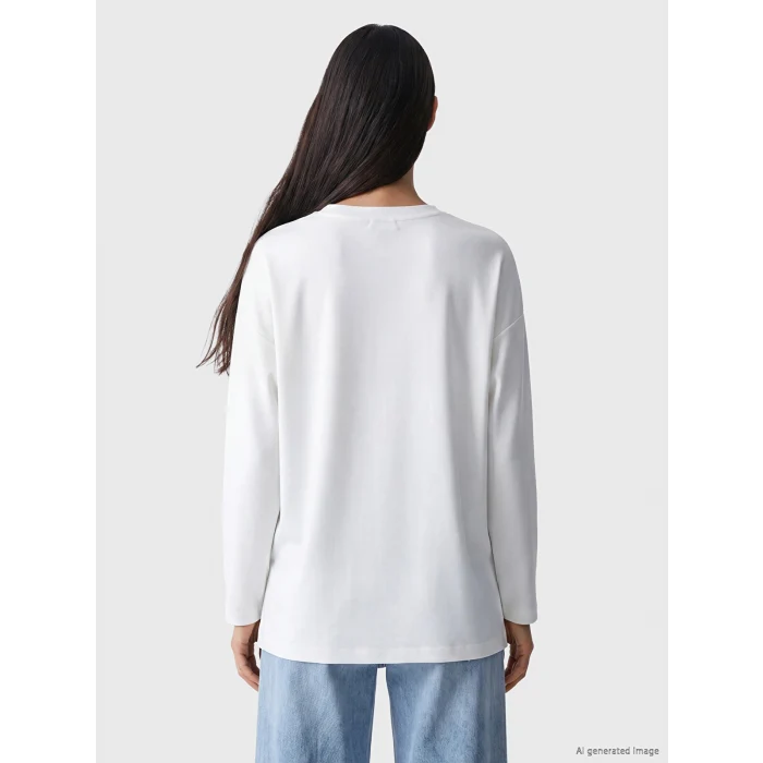 LCW EVERYDAY Beyaz İnci İşlemeli Soft Touch Kadın Tunik