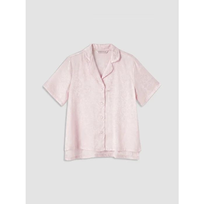 LCW DREAM Pembe Gömlek Yaka Saten Kadın Pijama Takımı