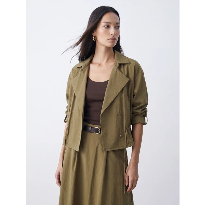 LCW EVERYDAY Haki Oversize Modal Karışımlı Kadın Ceket
