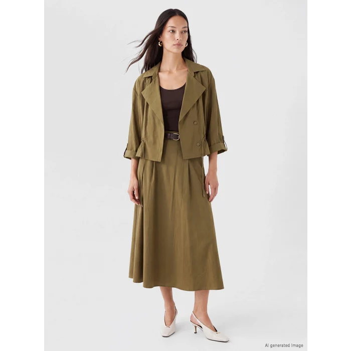 LCW EVERYDAY Haki Oversize Modal Karışımlı Kadın Ceket