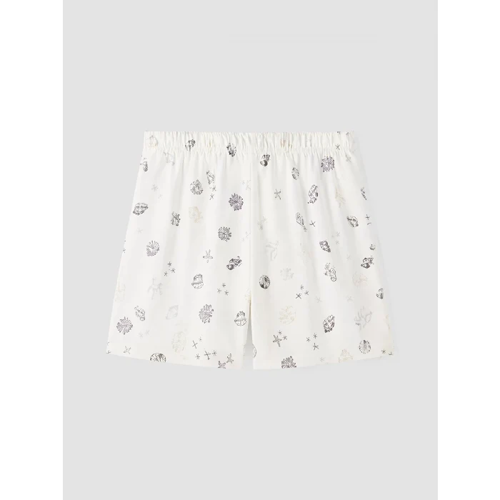 LCW DREAM Ekru Gömlek Yaka %100 Pamuklu Kadın Şortlu Pijama Takımı