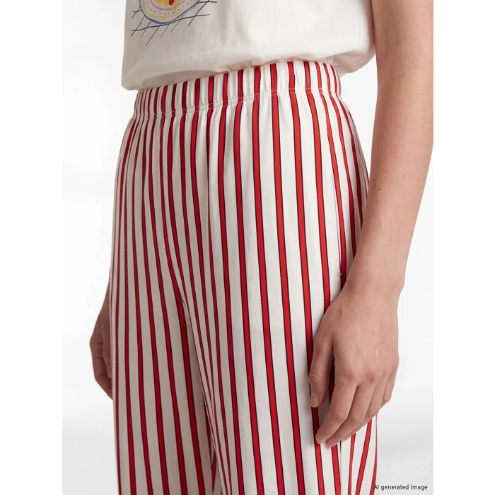 LCW DREAM Kırmızı Bisiklet Yaka Baskılı Kadın Pijama Takımı