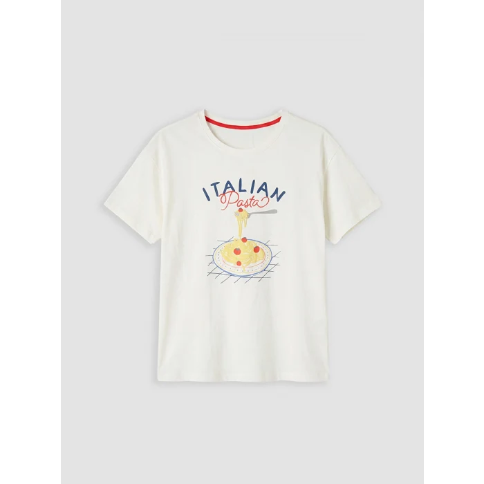 LCW DREAM Kırmızı Bisiklet Yaka Baskılı Kadın Pijama Takımı