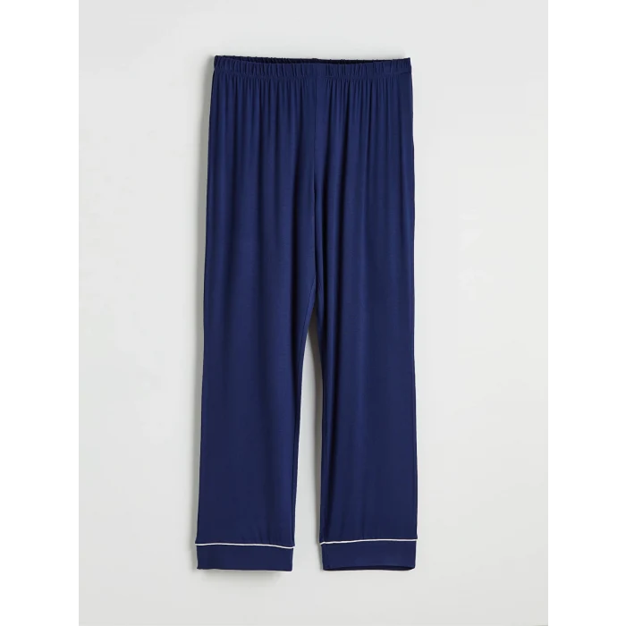 LCW DREAM Lacivert Gömlek Yaka Kadın Pijama Takım